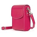 MegaGear Canon PowerShot SX740 HS, SX730 HS Leather Camera Case with Strap - Hot Pink