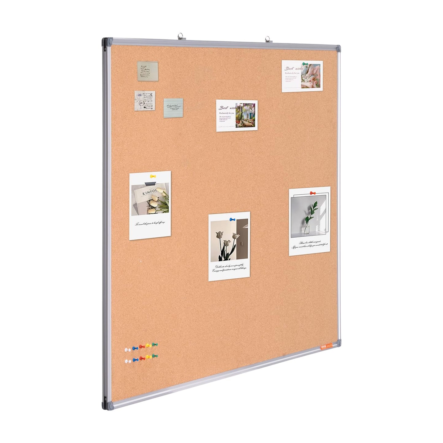 VEVOR 48"x36" Large Cork Board - Wall-Mounted Bulletin Board with Pin Board - Perfect for School, Home, Office