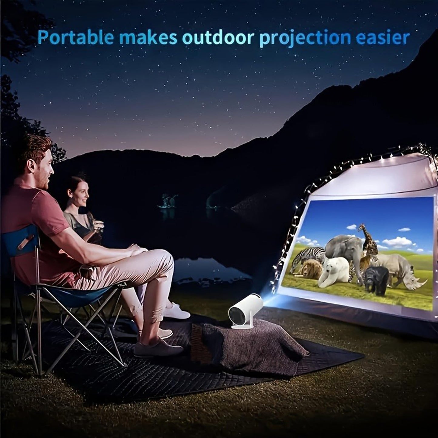 Fitpolo HY300 Mini Projector Smart Android 11.0 Dual WIFI Full Hd 720P 4k Portable Home Cinema Outdoor Theater