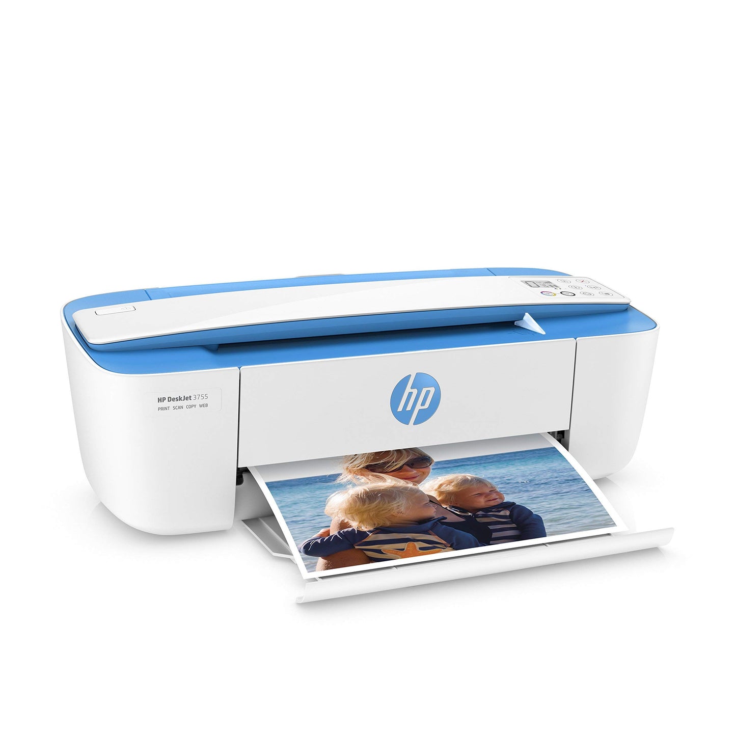 HP DeskJet 3755 Compact All-in-One Wireless Printer with Mobile Printing, HP Instant Ink & Amazon Dash Replenishment ready - Blue Accent (J9V90A)