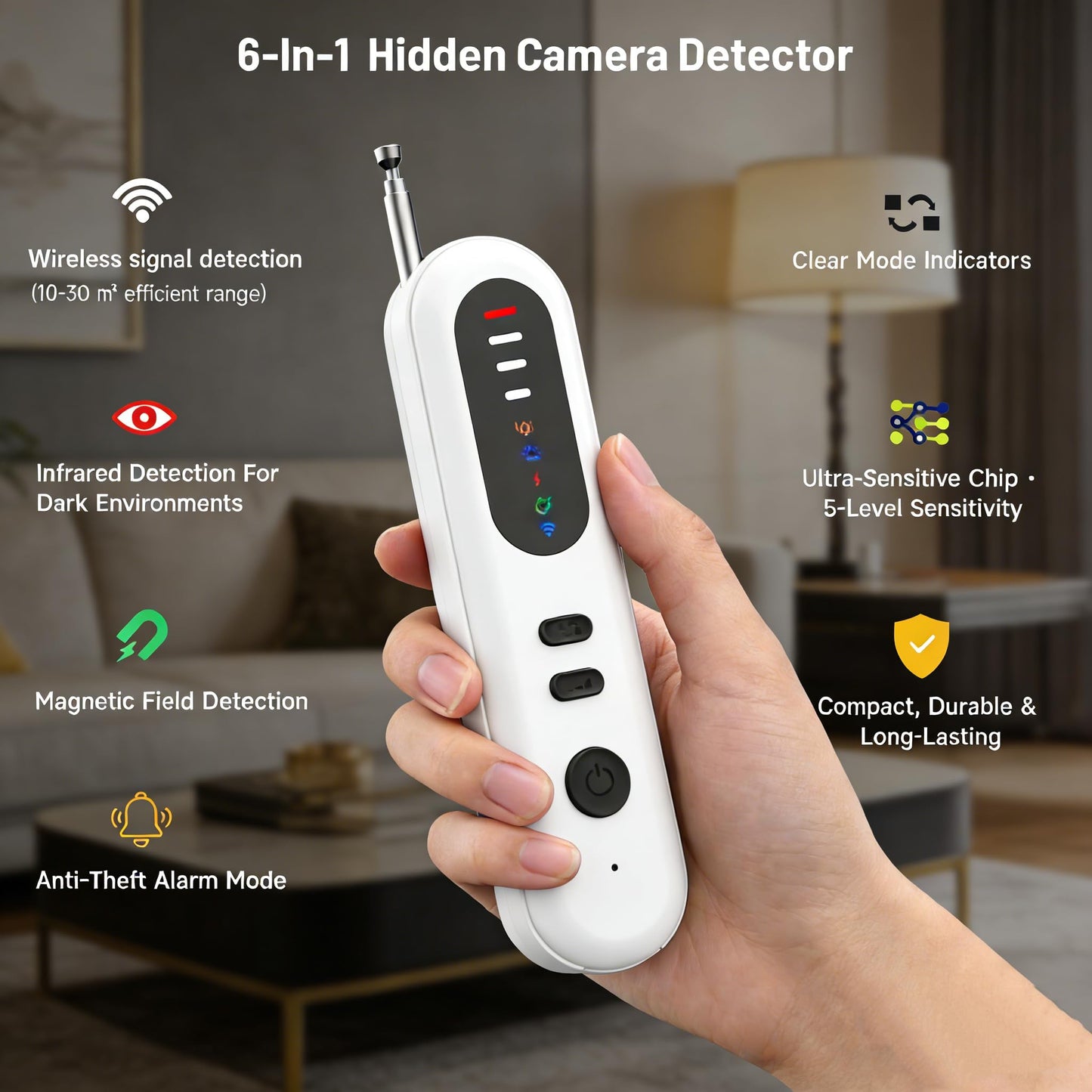 Upgraded Hidden Camera Detectors,Cameras Detector,Signal Scanner,Anti Spy Bug Camera Finder&GPS Tracker,Hidden Bug and Camera Detector