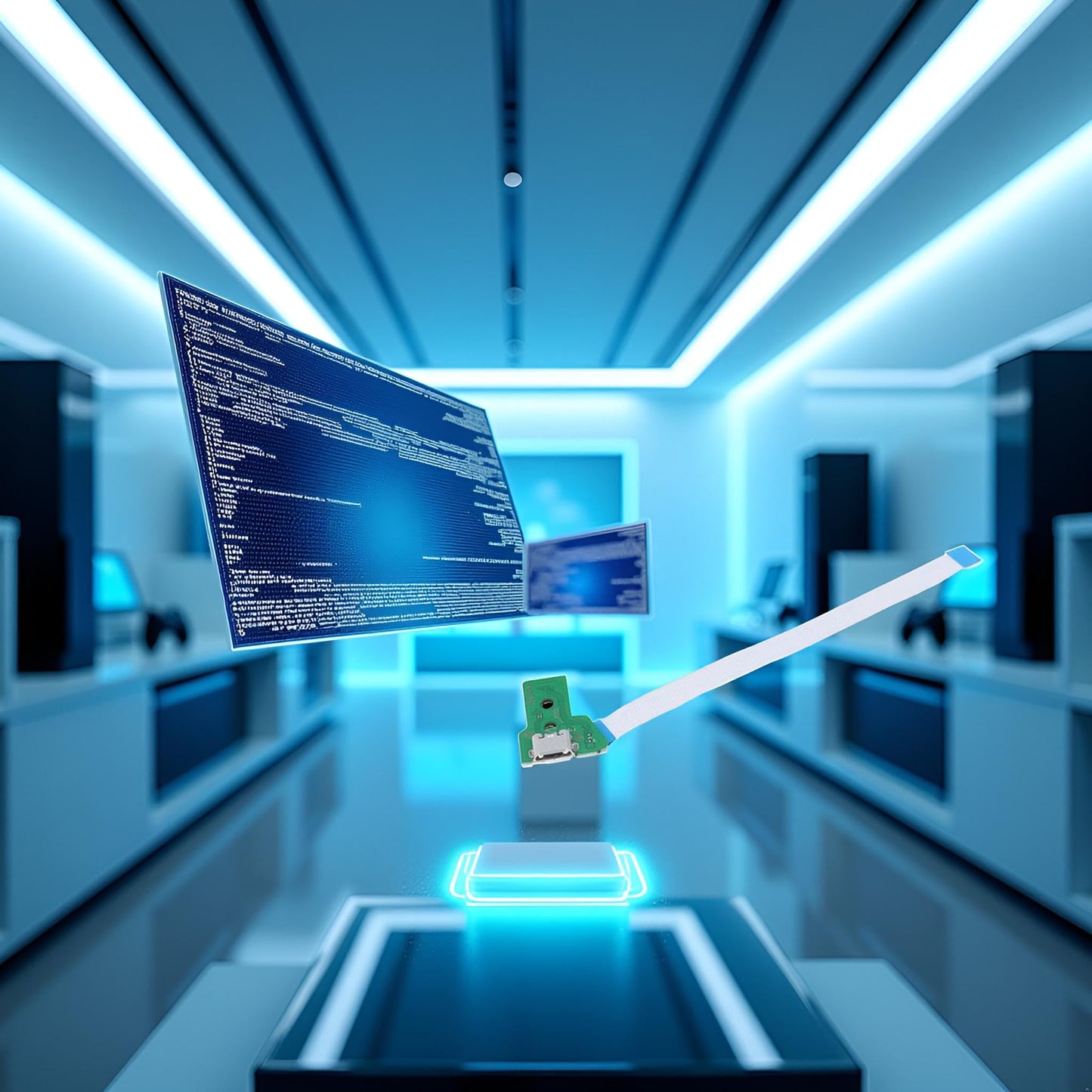 Xinjincang White USB Charging Port Socket Charger Circuit Board Charger Cable for PS4 JDS-050 JDS-055 Controller PlayStation 4 Gamepads & Standard