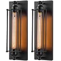 Licperron Sconces Wall Lighting, Industrial Black Wall Sconces Antique Wall Light Fixtures for Bedside, Bar, Restaurant, Hallway, Indoor&Outdoor
