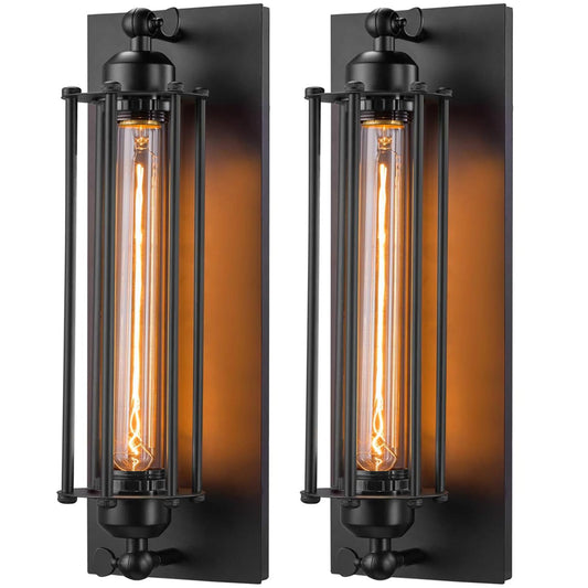 Licperron Sconces Wall Lighting, Industrial Black Wall Sconces Antique Wall Light Fixtures for Bedside, Bar, Restaurant, Hallway, Indoor&Outdoor