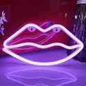 JYWJ Lip Neon Sign,USB or 3-AA Battery Powered Neon Light,LED Table Decoration,Bedroom Wall Decoration,Birthday Gift,Wedding Supplies Business Gift