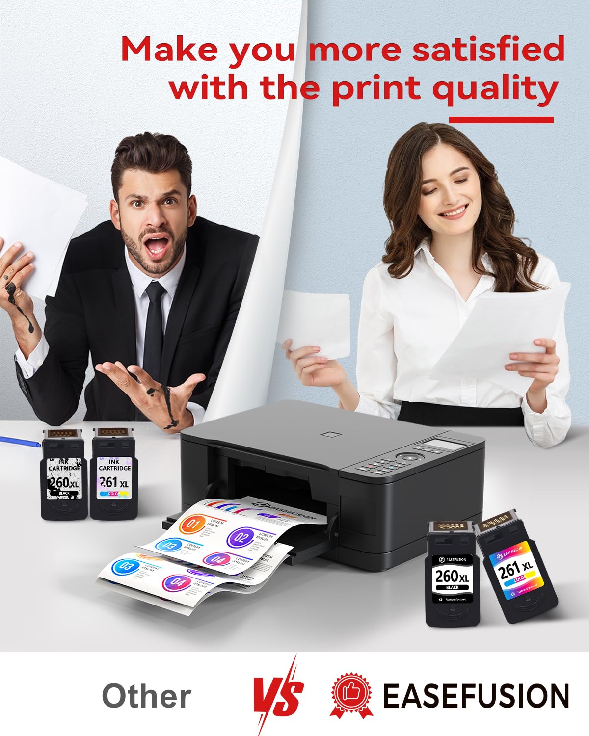EaseFusion 260XL 261XL Replacement for Canon 260 and 261 Ink Cartridges