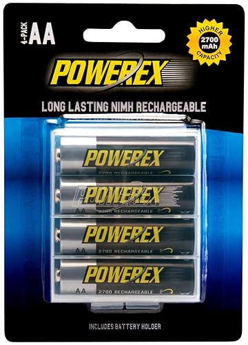 Powerex MHRAA4 AA 2700mAh 4-Pack Rechargeable Batteries