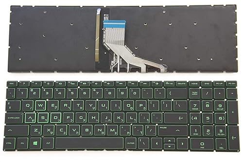 New Green Font English Backlit Laptop Keyboard (Without palmrest) for HP Pavilion Gaming 17-CD 17T-CD000 17-CD0010NR 17-CD0020NR 17-CD0030NR
