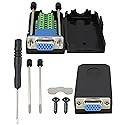 AAOTOKK VGA Bolt Screw Adapte D-SUB DB15 VGA Female Port to 15 Pin/Way Female Terminal Breakout Board Connector DB15 3 Row VGA Terminal Adapter