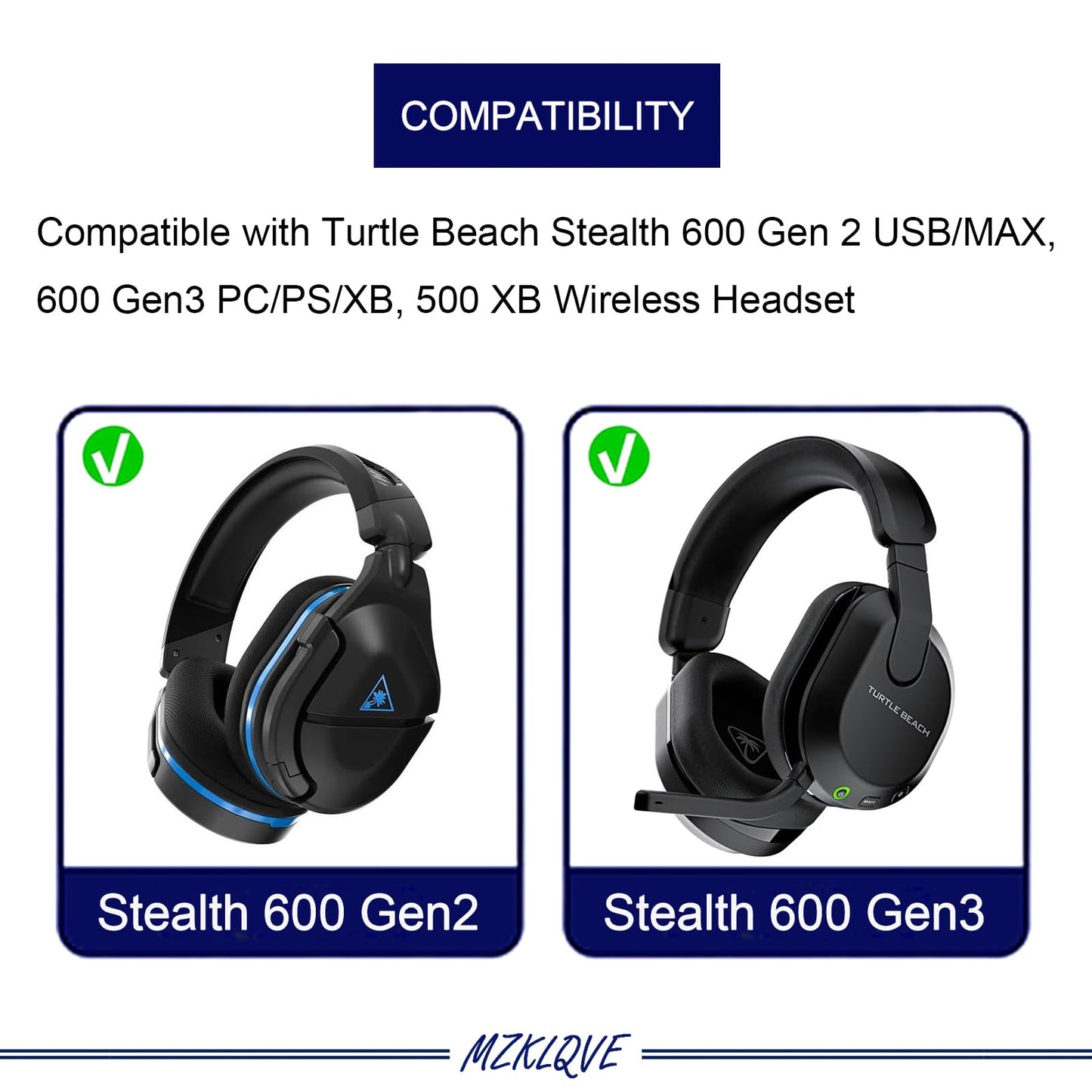 Stealth 600 Gen3 Ear Pads - Replacement Earpads Ear Cushions for Turtle Beach Stealth 600 Gen 2 USB/MAX, 600 Gen3 PC/PS/XB, 500 XB Headset(Black)