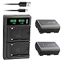 Kastar 2-Pack NP-FM50 Battery and LTD2 USB Charger Replacement for Sony HDR-SR1, HDR-UX1, MVC-CD200, MVC-CD250, MVC-CD300, MVC-CD350, MVC-CD400