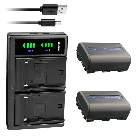 Kastar 2-Pack NP-FM50 Battery and LTD2 USB Charger Replacement for Sony DCR-TRV17, DCR-TRV18, DCR-TRV19, DCR-TRV20, DCR-TRV22, DCR-TRV23, DCR-TRV24