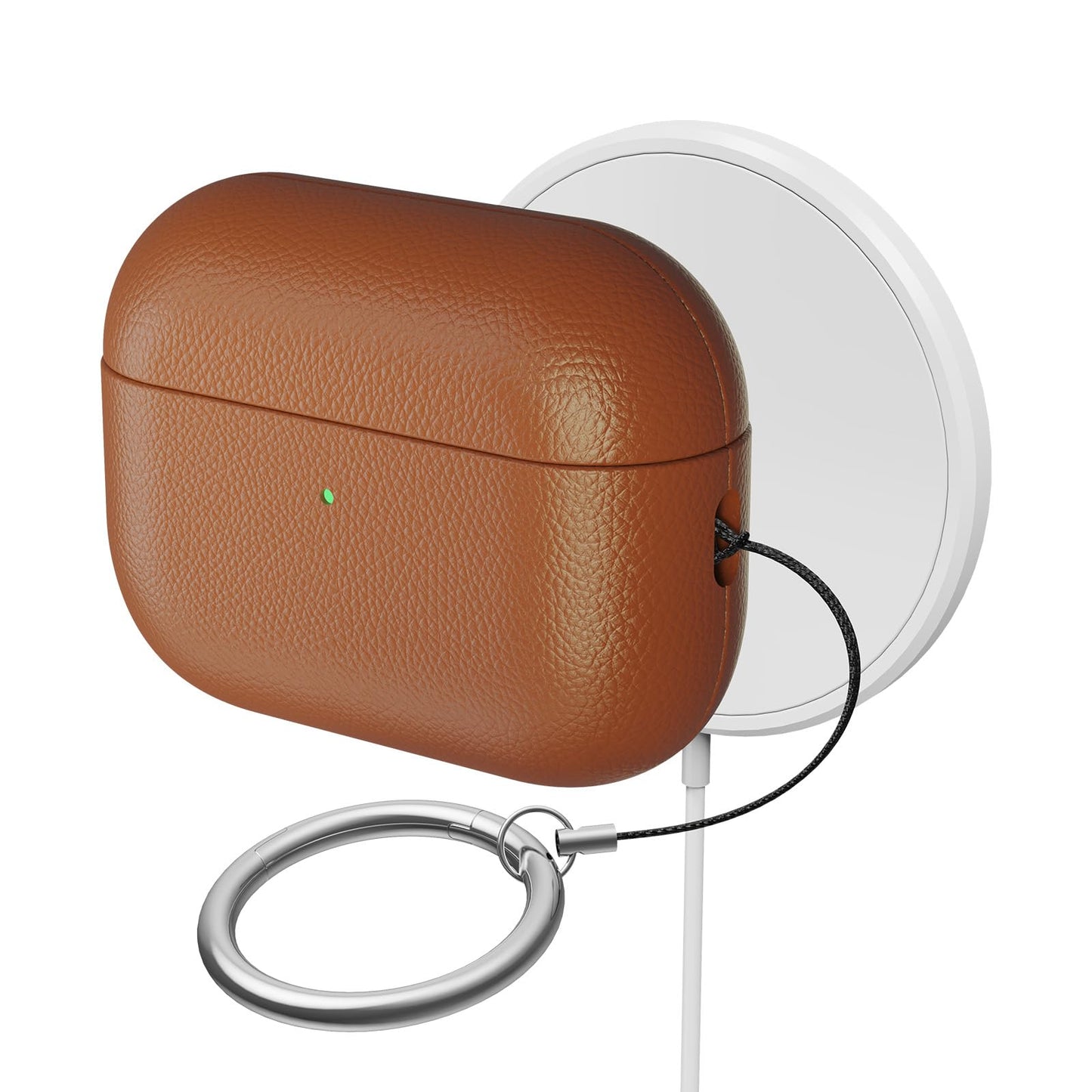 Blissfuhue Genuine Leather Case Compatible with AirPods Pro 3 (2025),Handmade,with Detachable Lanyard, Wireless Charging Support, Full-Grain Leather