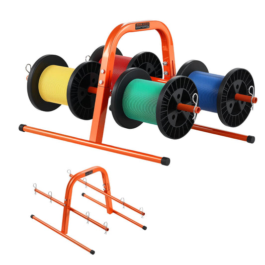 VEVOR Wire Spool Rack, 100 lbs Capacity, Smart Hand Caddy, Heavy-Duty Steel Wire Dispenser Holder for Up to 8 Spools, MAX 9.45 in Diameter, Easy Lift