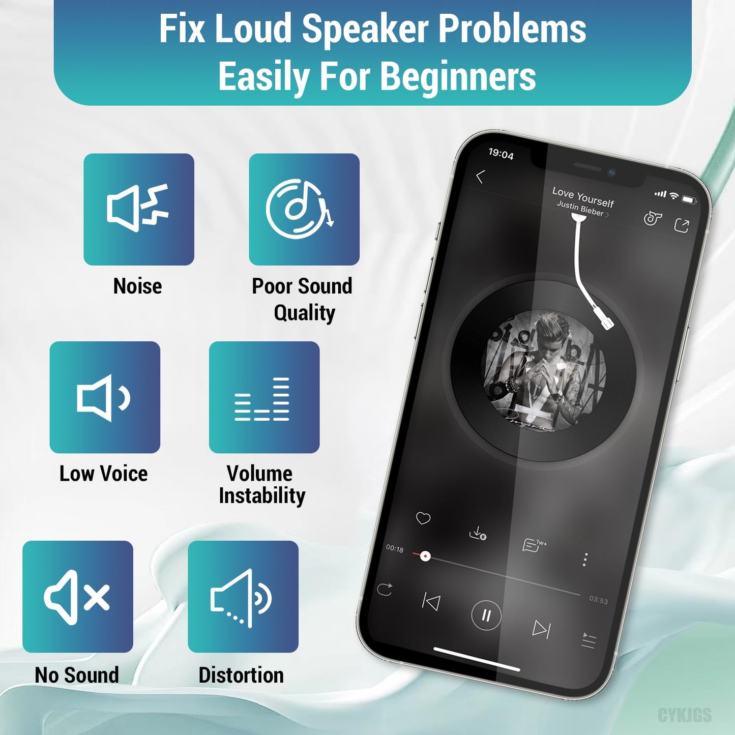 CYKJGS for iPhone 12 Loud Speaker Buzzer Module Replacement OEM for iPhone 12 Pro Assembly Loudspeaker Ringer Sound Connector Part Audio with Complete