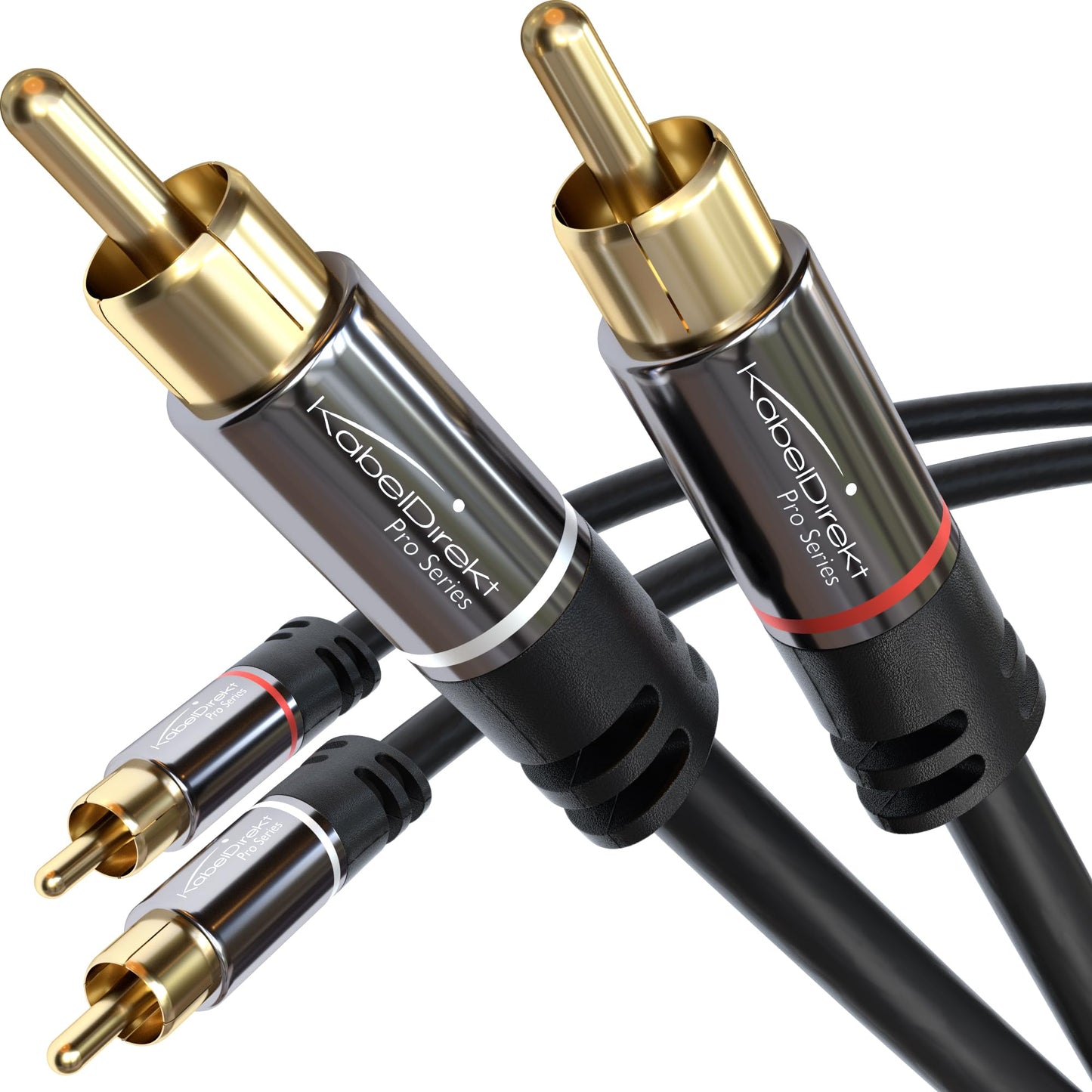 CableDirect - 20ft RCA/Phono Cable, 2 × 2 Plugs, Stereo Audio Cable, Practically Break-Proof & Flawless Sound Quality (coaxial, subwoofer/amp/HiFi