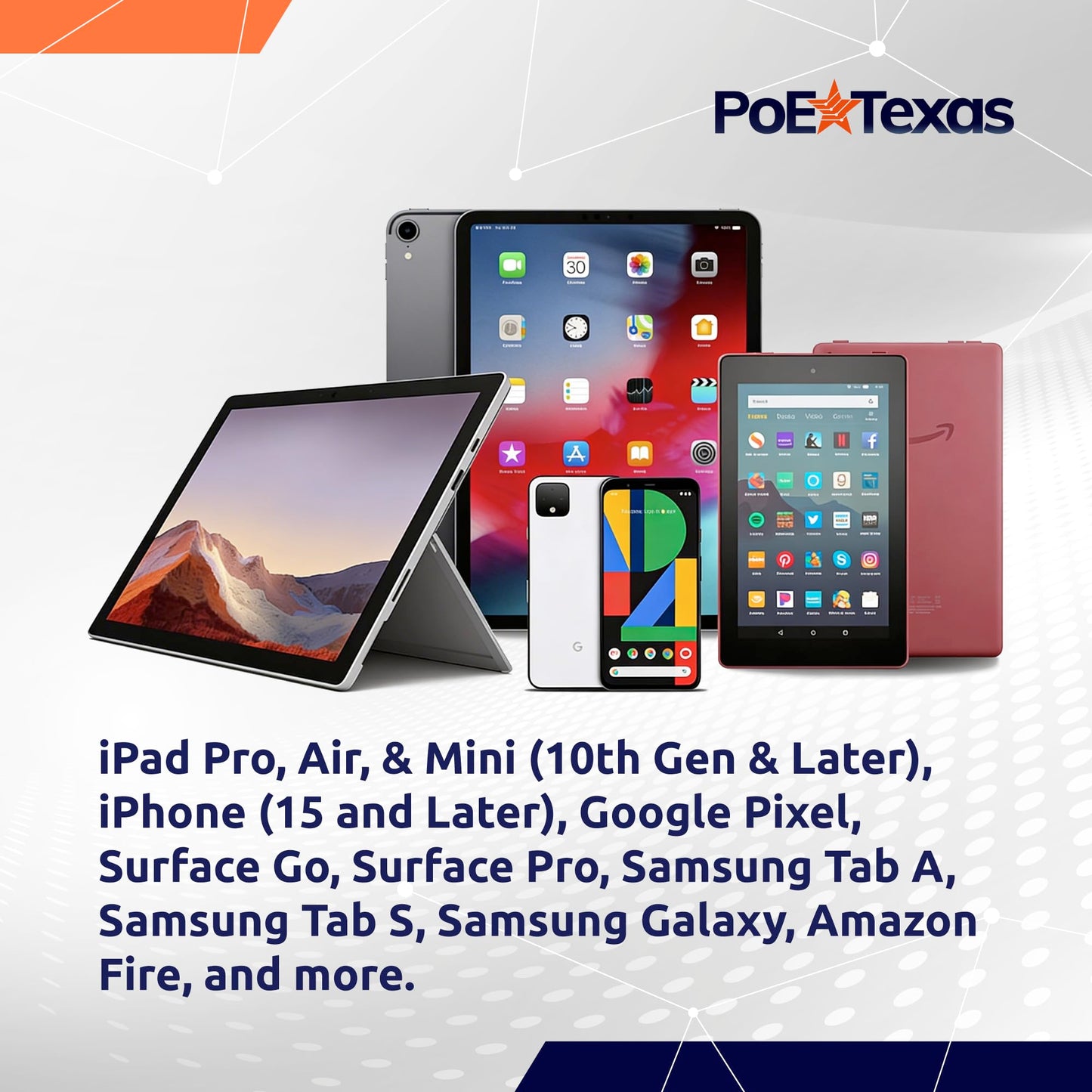 PoE Texas PoE+ Power and Separate Gigabit Data, Compatible with Google Mesh, Eero, Nest Cam, Apple Pro, Air, & Mini Tablets, Google Pixel, Surface Go
