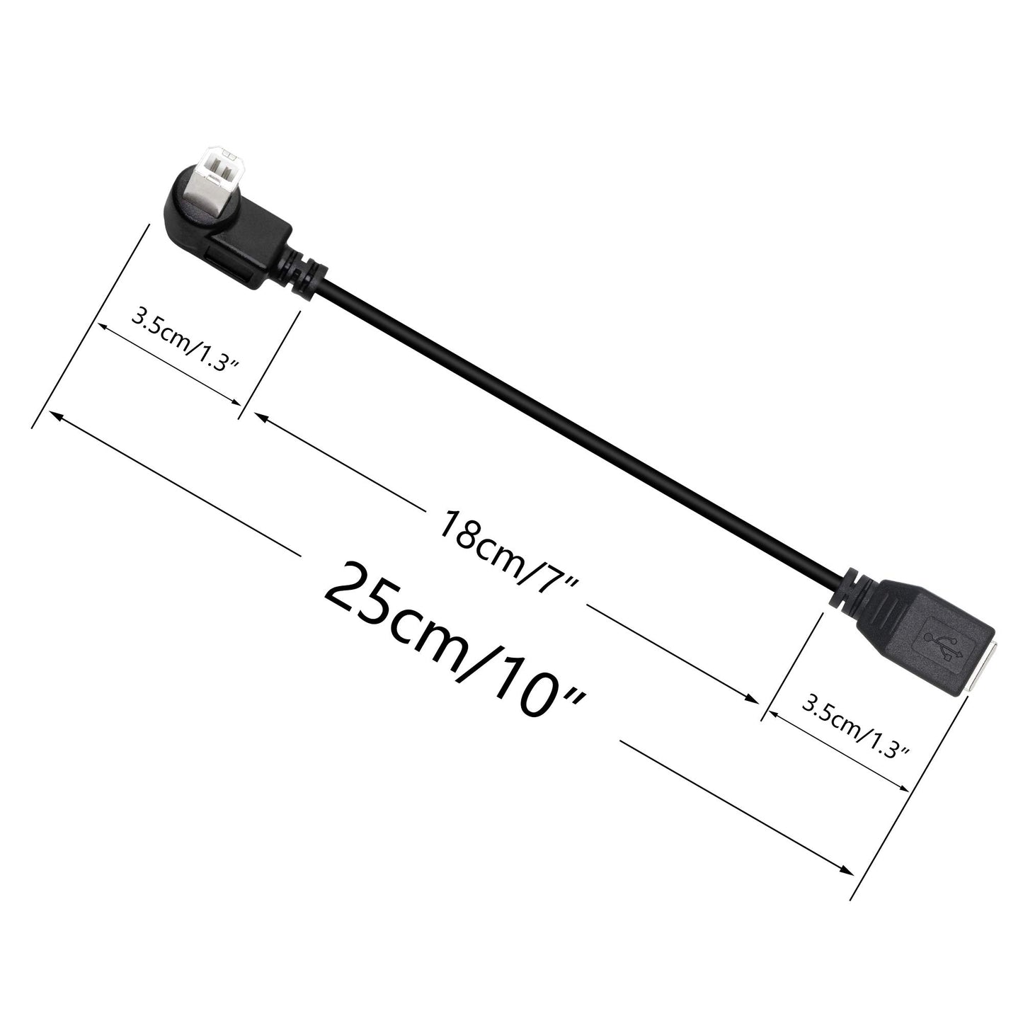 SinLoon USB 2.0 Type-B Printer Cable, 2-Pack USB B Female to Left Angle & Right Angle B Male Printer Extension Cable, for Scanner, Mobile HDD and More