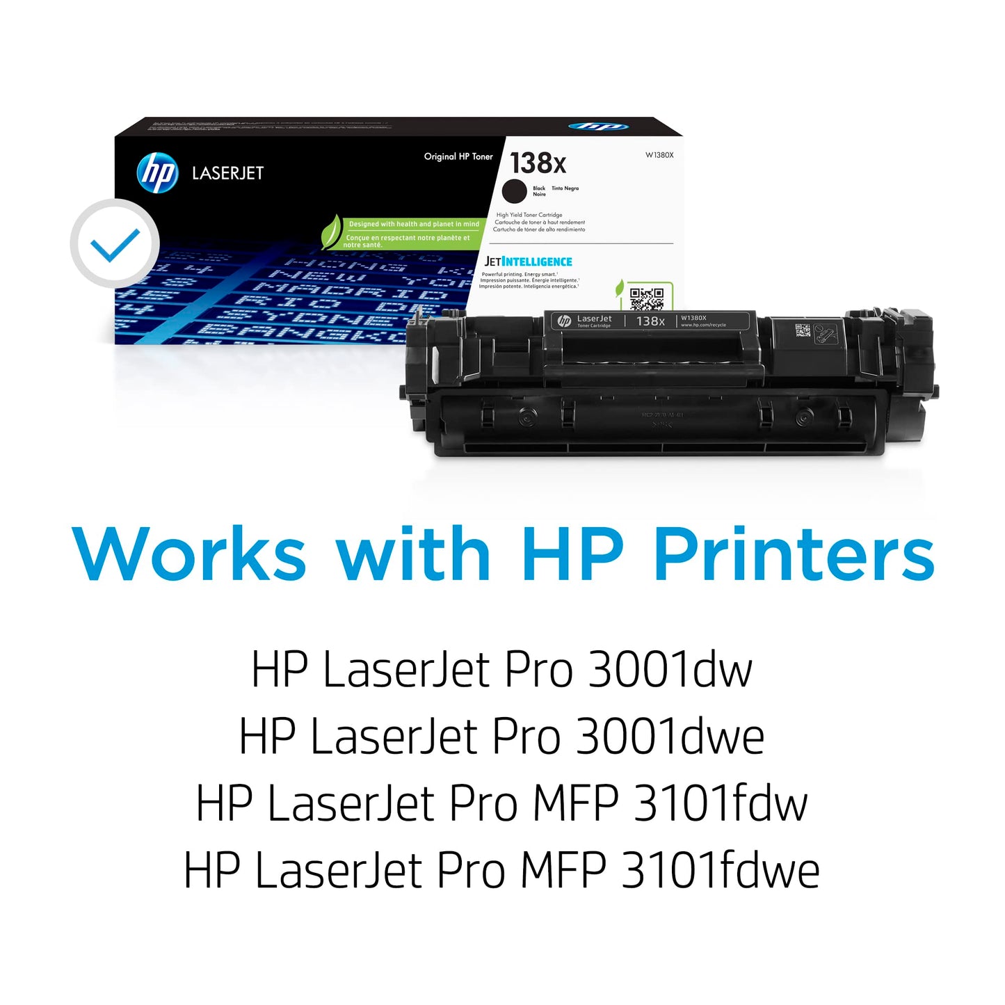 HP 138X Black High-Yield Toner Cartridge | Works LaserJet Pro 3001 Series, LaserJet Pro MFP 3101 Series | W1380X