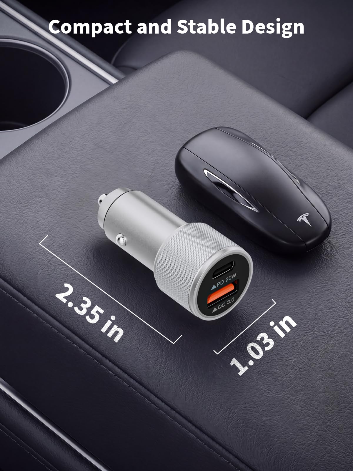 iPhone 17/16/15 Car Charger Fast Charging 2-Port Cigarette Lighter USB Charger,Dual USBA and USB C Car Adapter 2Pack Compatible with iPhone 17e/17