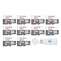 Sandisk 32GB Micro SDHC Ultra (10 Pack) MicroSD TF Flash Memory Card High Speed Class 10 (SDSQUNR-032G-GN3MN) Bundle with (1) Everything But Stromboli