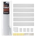 Set of Five 16-Inch Cord Covers - 80-Inch Total On-Wall Cable Management Kit for Wall-Mounted TV or Computer Cables by Simple Cord (White)