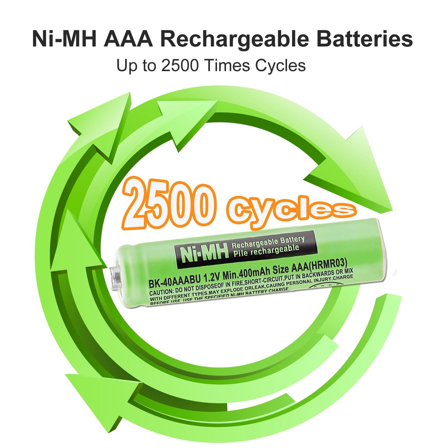 OSIM 6Pack BK-40AAABU Ni-MH AAA Rechargeable Batteries 1.2V AAA Ni-MH Rechargeable Batteries 400mah for Panasonic Cordless Phones, Remote Controls