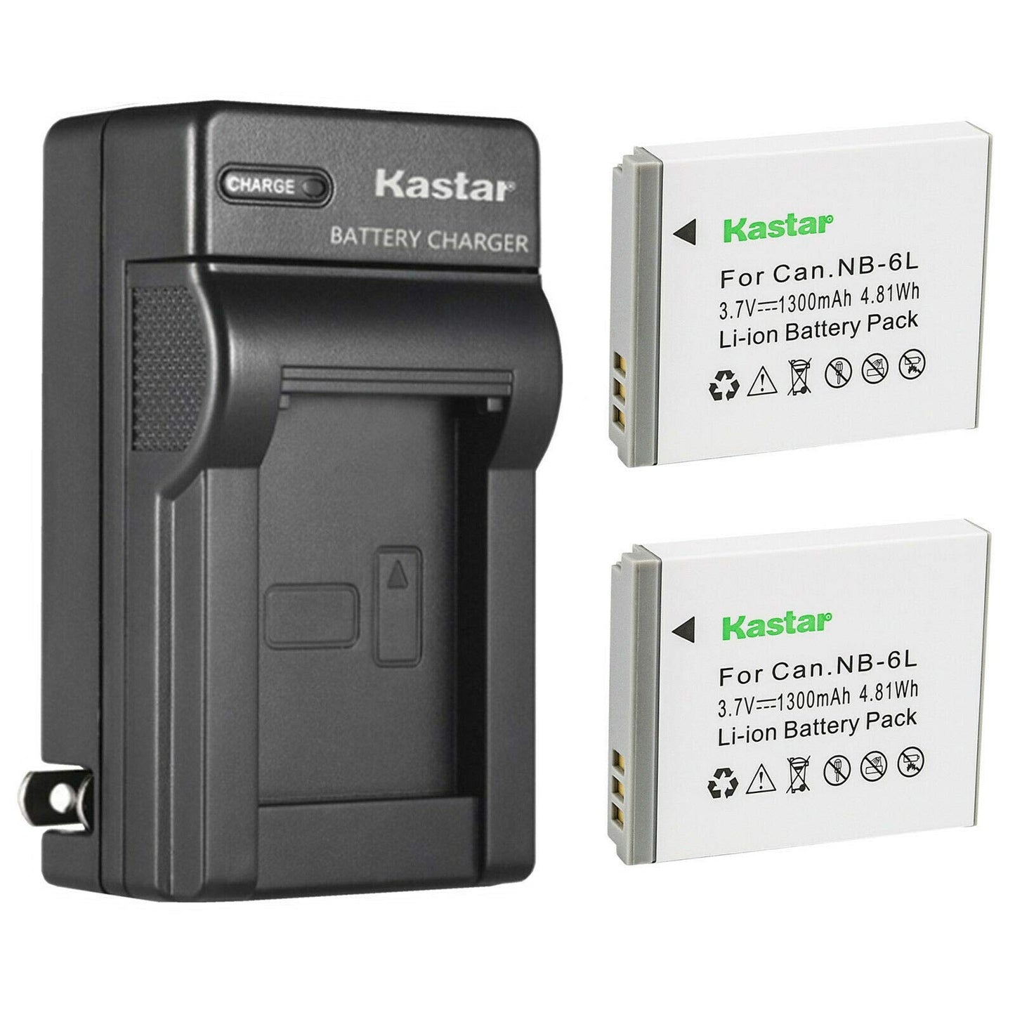 Kastar 2Pcs Battery and AC Wall Charger Replacement for Canon PowerShot SX520 HS, PowerShot SX530 HS, PowerShot SX540 HS, PowerShot SX600 HS