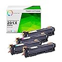 TCT 201X Toner Cartridge 4 Pack - Compatible Replacement for CF400X CF401X CF402X CF403X High Yield, Works with HP Color LaserJet Pro M252DW M252N MFP