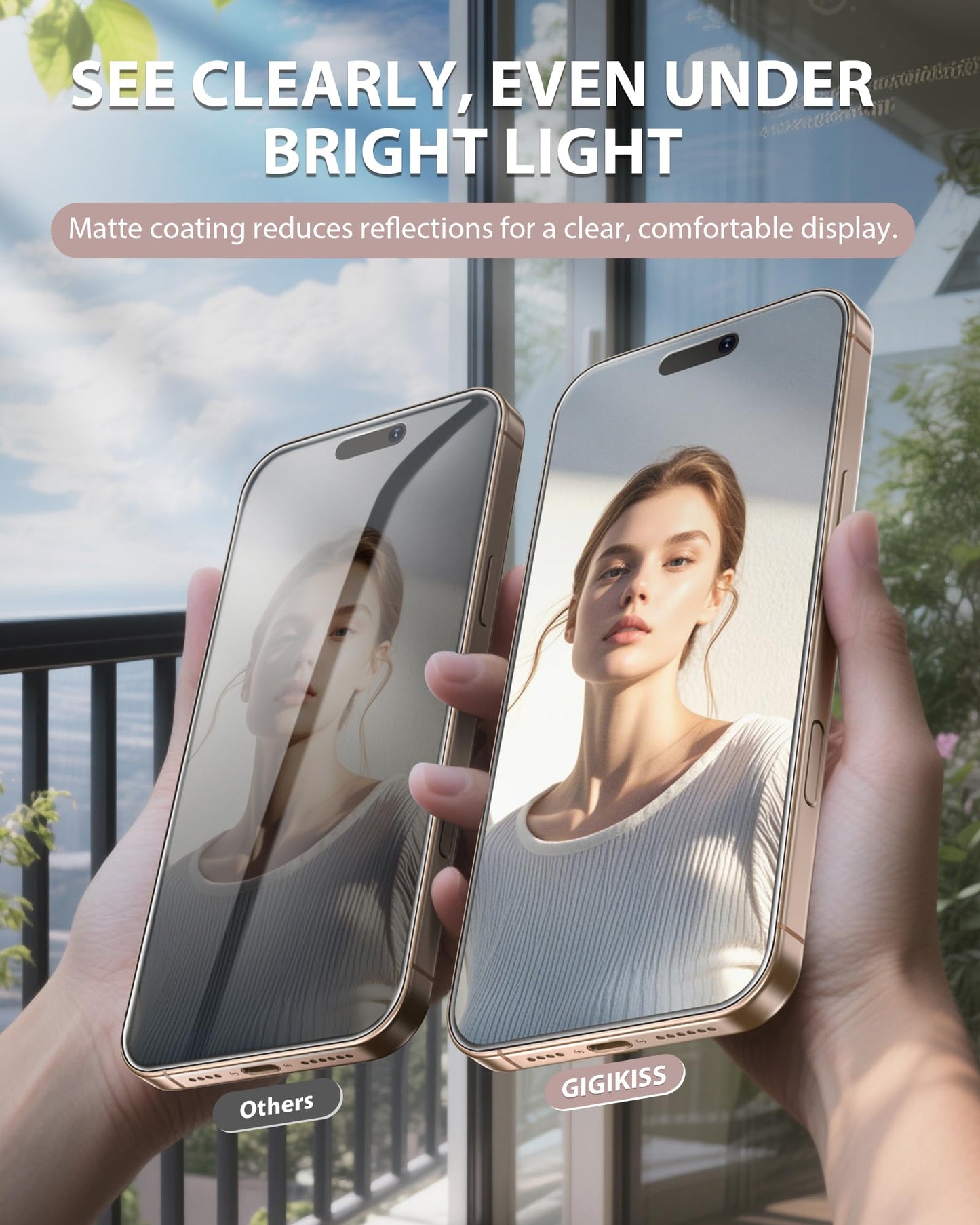 GIGIKISS 2 Pack for iPhone 16 Pro Matte Screen Protector 6.3 inch, Anti Fingerprint Anti Glare Screen Protector Tempered Glass Easy Installation