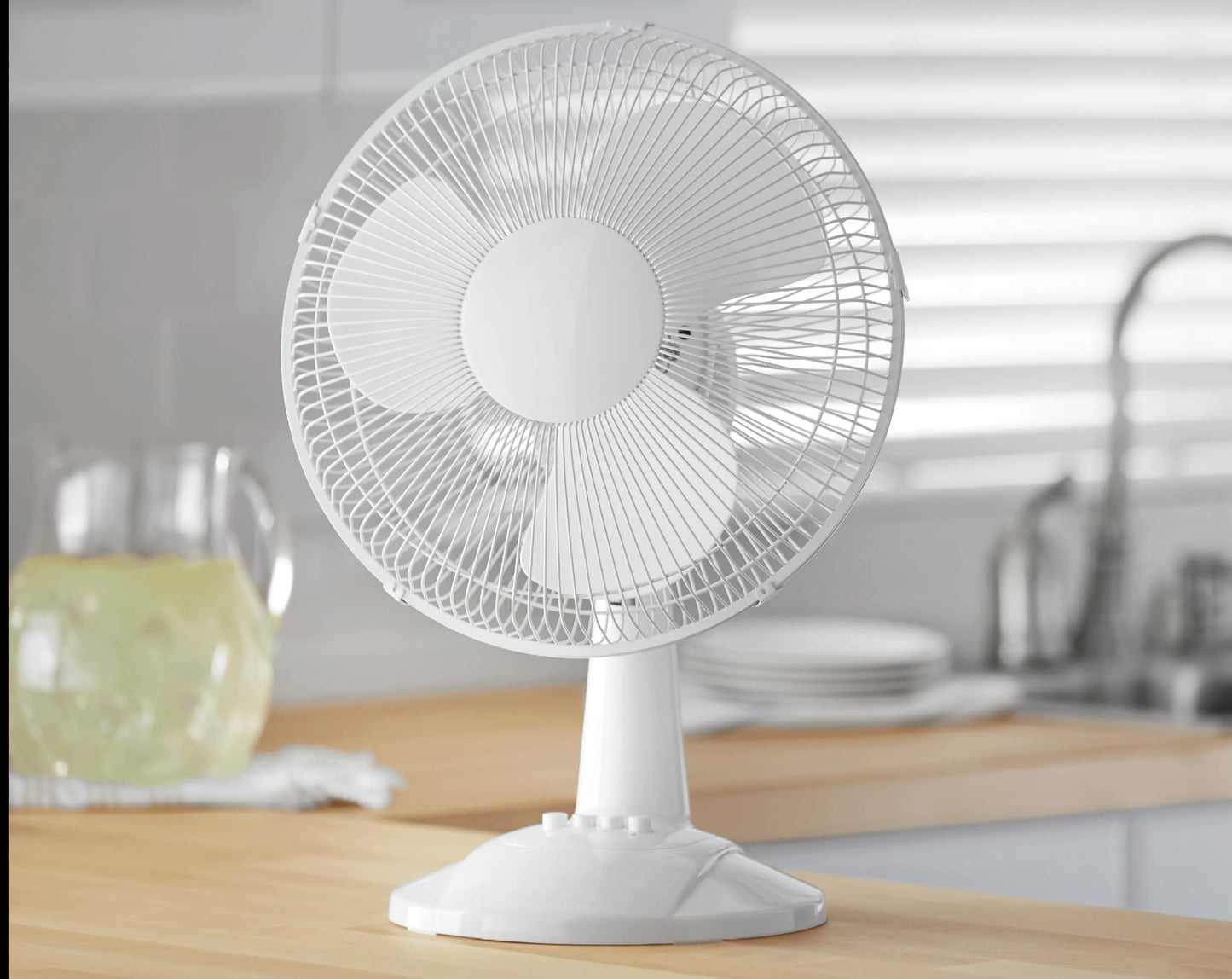 CNEIESD 12-Inch 3-Speed Oscillating Table Fan, 882 CFM Cooling, Adjustable Tilt & Oscillation (White)