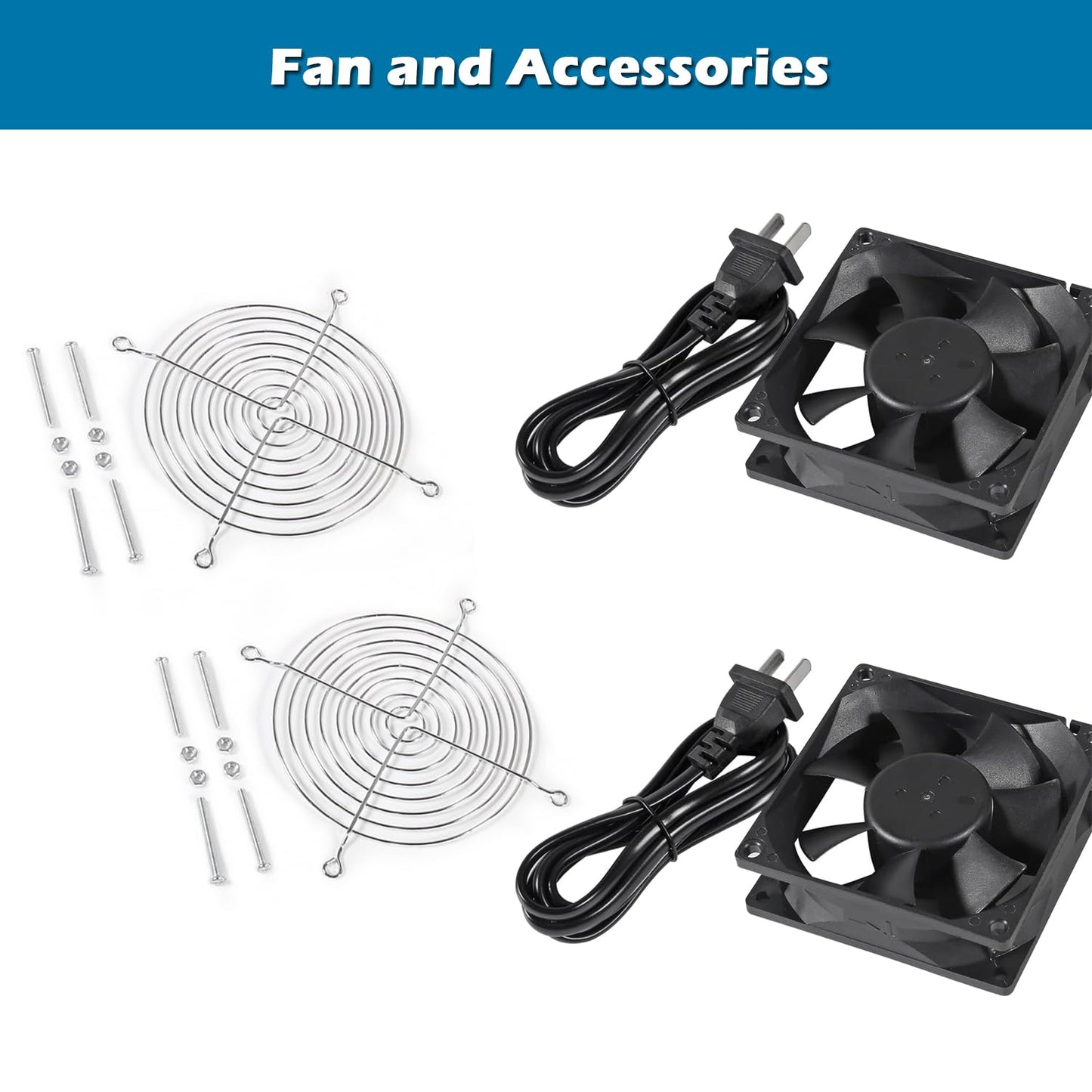 ALMOCN 2PCS EC Case Fan EC Brushless Cooling Fan Dual Ball Bearing AC 110V 115V 120V 220V 240V EC Axial Fan for DIY Cooling, Router, Computer Case, 80