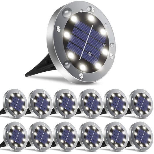 OULONGER 4.6inch Solar Lights Outdoor Waterproof,12Pack Solar Lights for Outside,Solar Garden Lights Landscape Lighting for Patio Pathway Lawn Yard