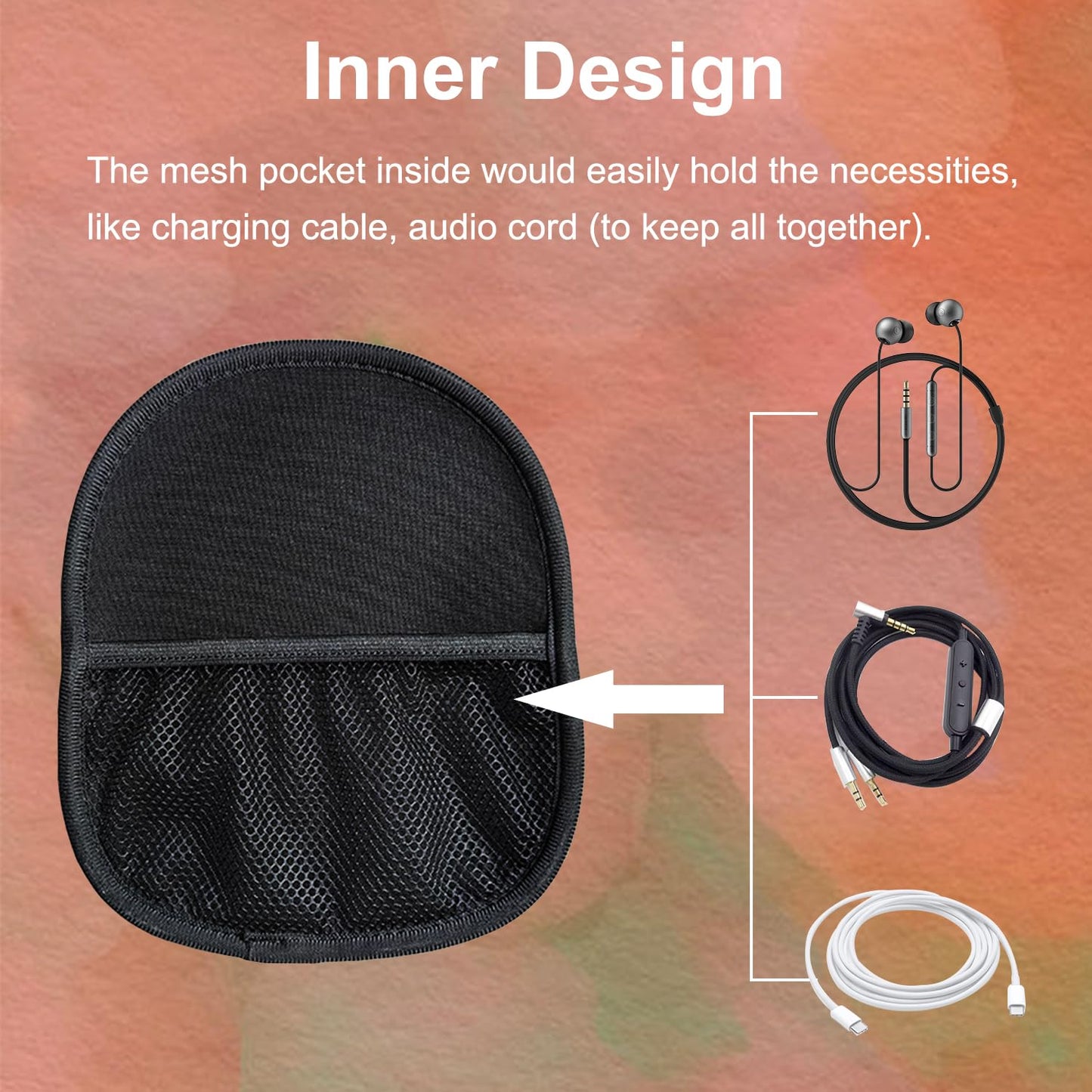 On-Ear Headphones Headset Storage Bag, Lightweight Headphone Case Soft Neoprene Cover Travel Carrying Pouch for Foldable JBL Tune 500BT 510BT 660NC…