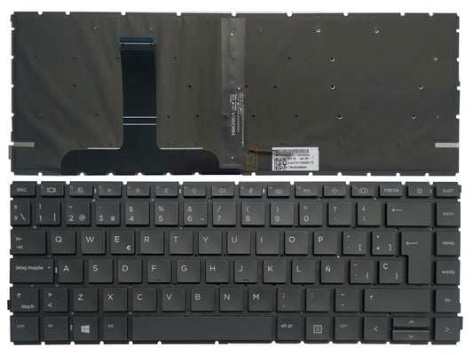 Laptop Keyboard Compatible for HP ProBook 14 440 G8 445 G8 M23770-001 M23769-001 4BX8QTA00A0 M23769-001 Spanish Layout Backlit (No Palmrest Upper