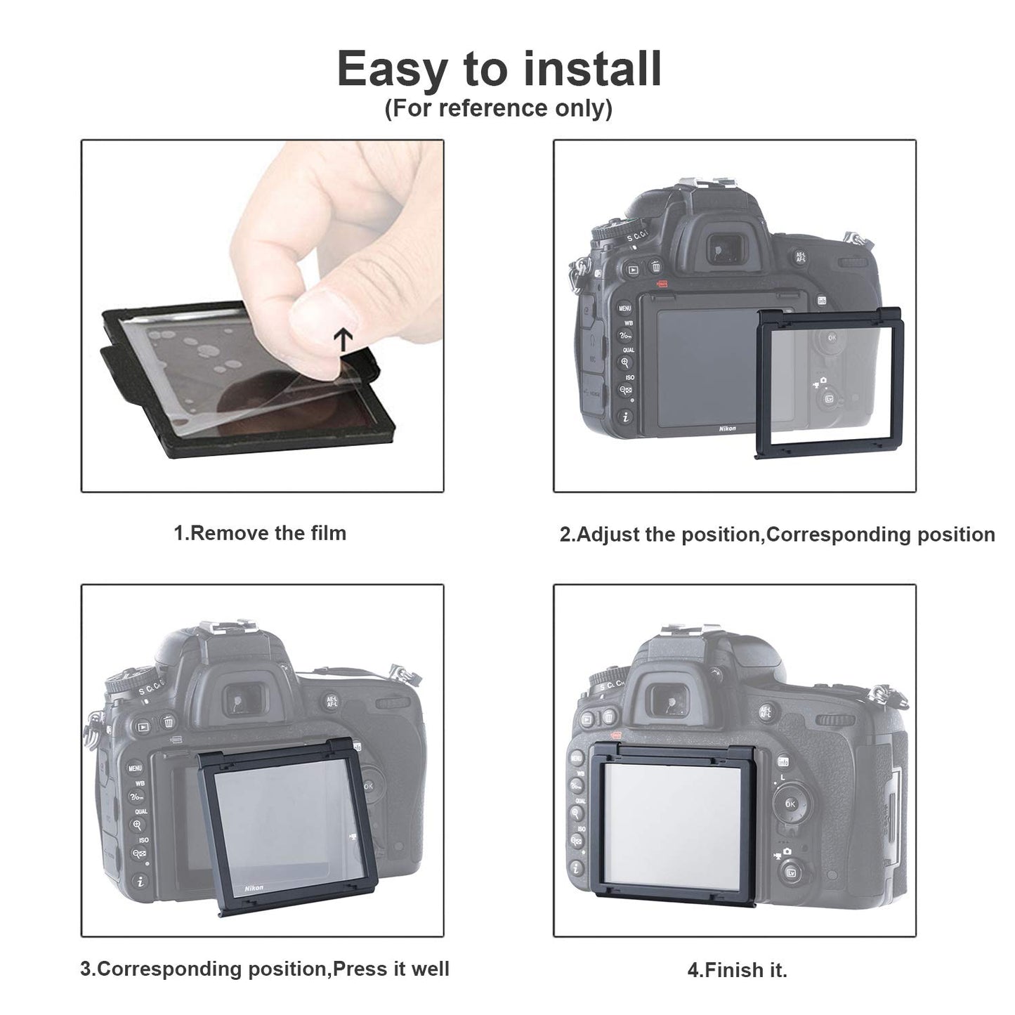 STSEETOP Screen Protector for Nikon D800 D800E D810 D810A with Clip-On Frame - Shatterproof Snap Installation, No Adhesive or Bubbles, Anti-Scratch