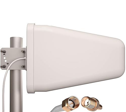 Yagi Directional Antenna 3G/4G/LTE 9dBi 806MHz-960MHz and 1.7-2.5GHz 2FT Cable w/ 2FT SMA Male Cable to TS-9 Adapter - Cell Phone Signal Log Periodic