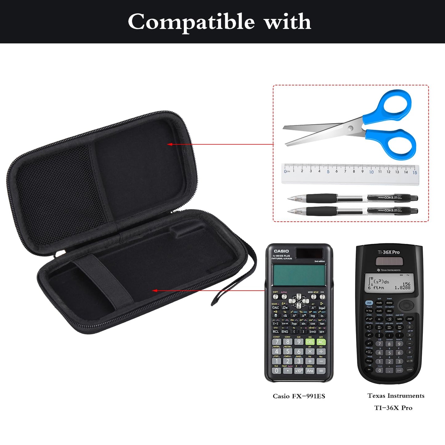 Aproca Case Compatible with Texas Instruments TI-36X Pro/CASIO FX-991ES Plus Engineering Scientific Calculator, Portable Storage Bag for Accessories