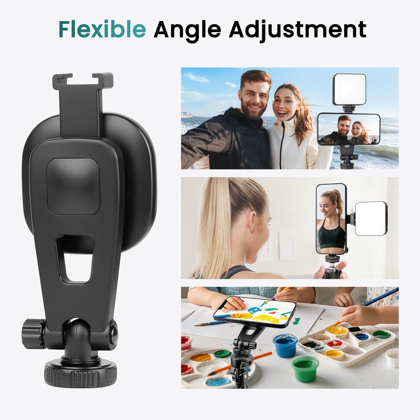Victiv Magnetic Phone Tripod Mount with Cold Shoe, Adjustable iPhone Tripod Holder Adapter with 1/4” Screw, Camera Phone Mount for iPhone, Camera