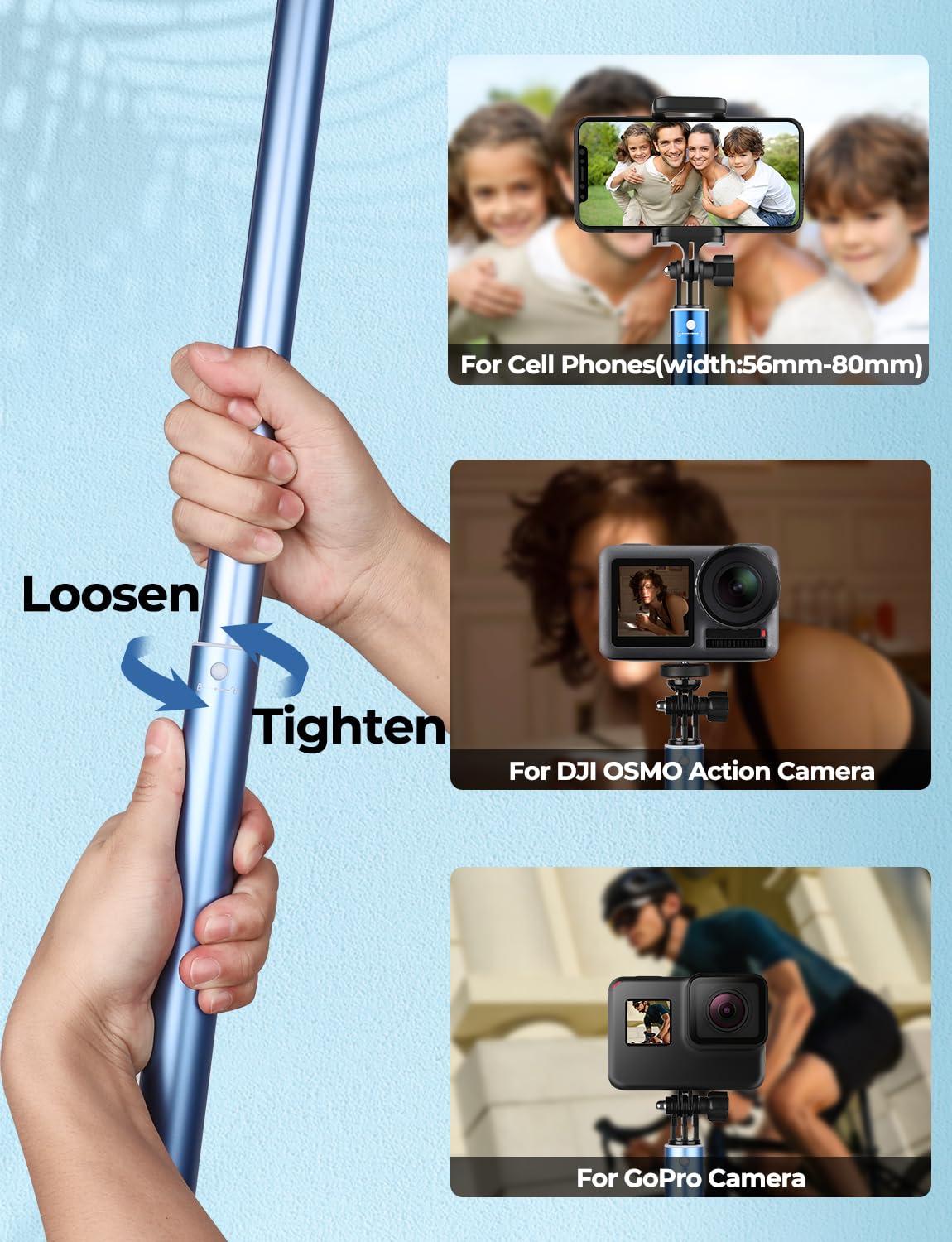118'' 9.8ft Long Selfie Stick for iPhone, Android, Extended Super Long Pole, Selfie Stick Tripod with Remote, for Selfies/Video Recording, Includes