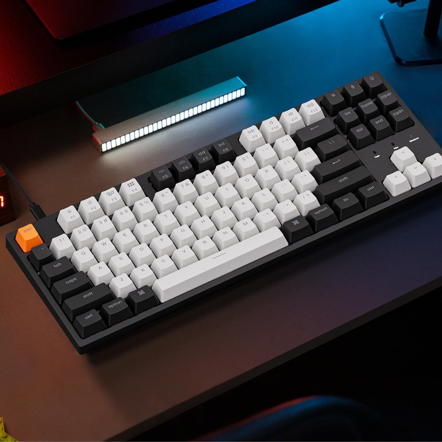 Keychron C1 Wired Mechanical Keyboard TKL, RGB Backlit with Double-Shot ABS Keycaps, 87 Keys Hot-Swappable Pre-lubed Tactile Switch Compatible