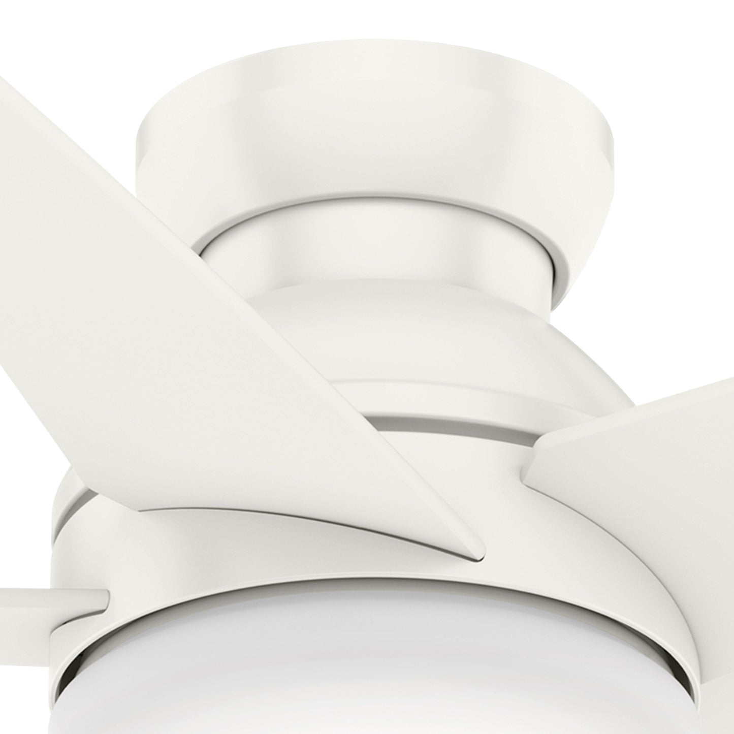 Casablanca Fan 44 inch Low Profile Fresh White Indoor Ceiling Fan with LED Light Kit (Renewed)