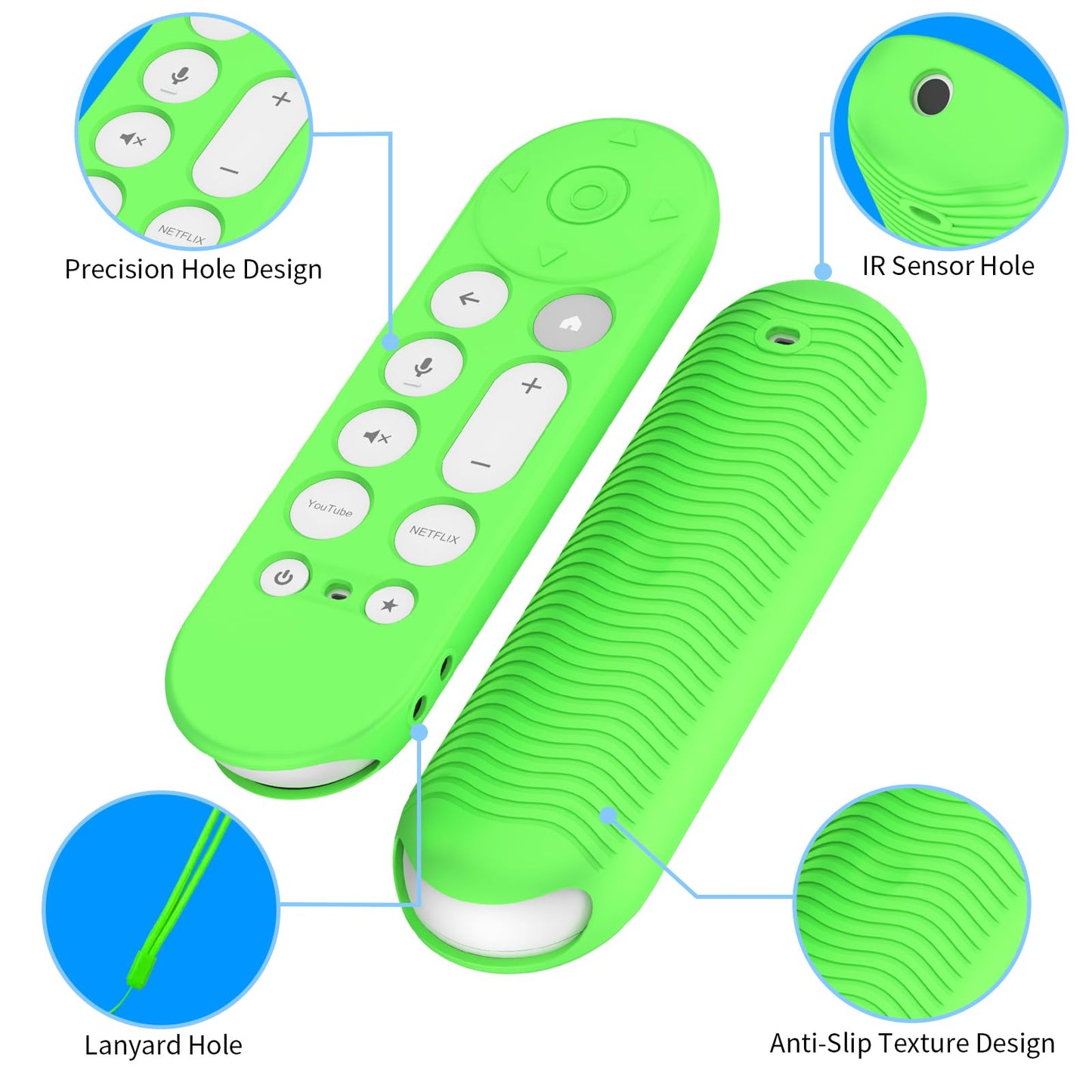 [2 Pcs] Silicone Remote Case for Google TV Streamer 4K Voice Remote 2024,Shockproof Remote Cover for Google TV Streamer 4K Voice Remote, Remote