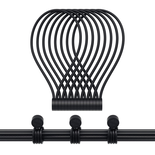 Magnetic Twist Ties, Reusable Silicone Cable Ties with Strong Magnet for Bundling and Organizing,Cord Wrap Clip Straps for Home or Office (Black-8