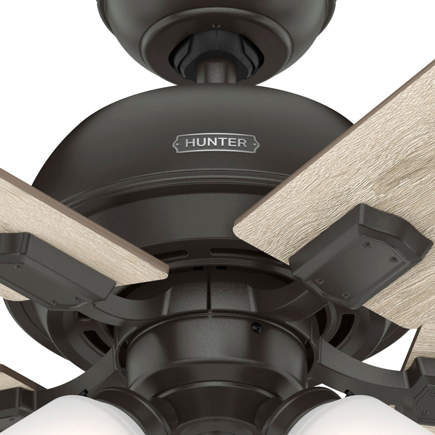 Hunter Fan 44 inch Traditional Noble Bronze Finish Indoor Ceiling Fan with LED Light Kit and Pull Chain (Renewed)