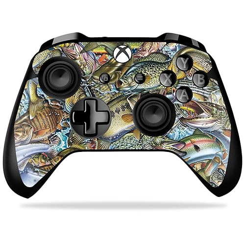 MightySkins Skin Compatible with Microsoft Xbox One X Controller - Action Fish Puzzle | Protective, Durable, and Unique Vinyl wrap Cover | Easy