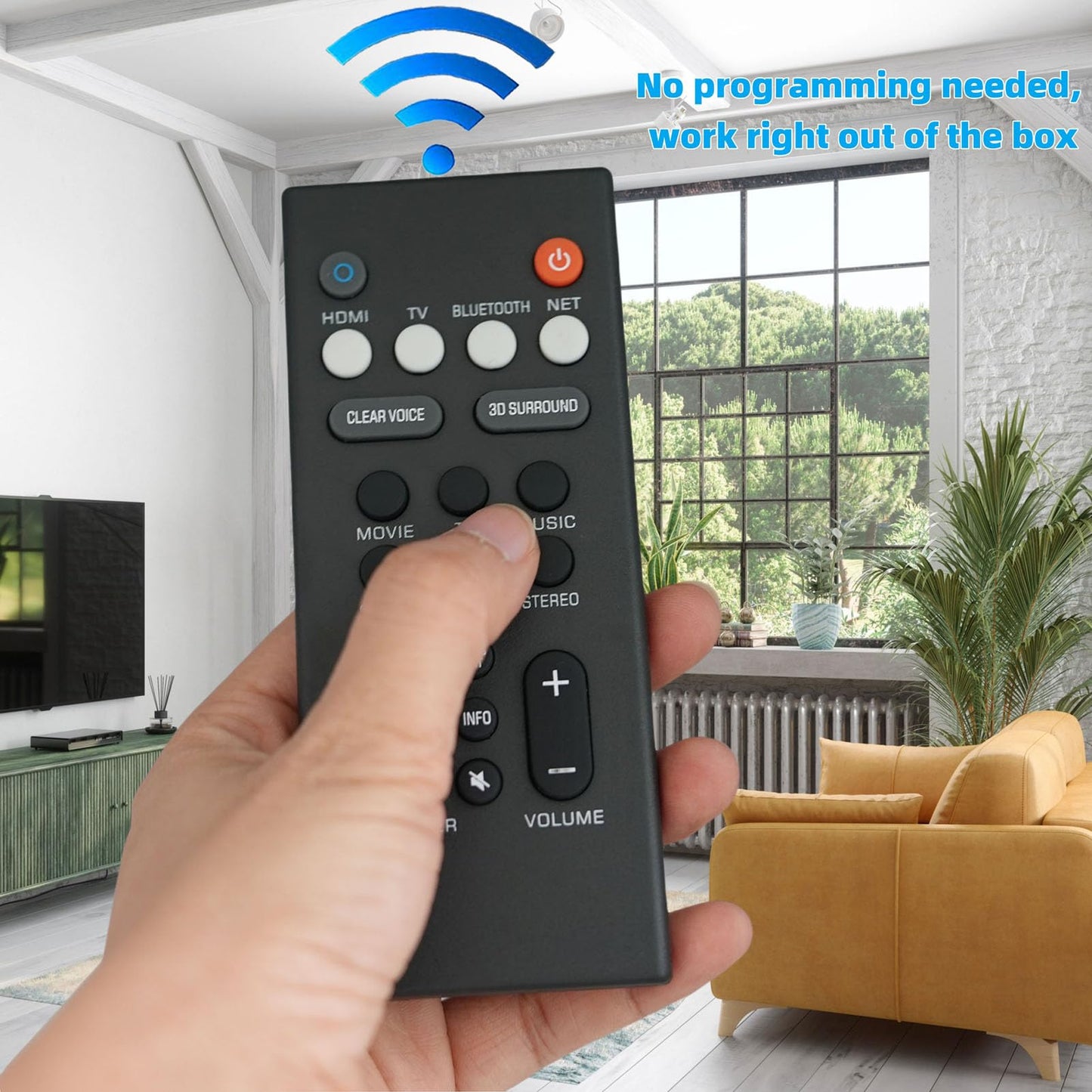 Replacement Remote for Yamaha VCQ9140 Sound Bar Remote Control for YAS-109, YAS-209, ATS-1090, ATS-2090, ATS1080, ATS-1080, YAS1080, YAS-1080, VAF7640