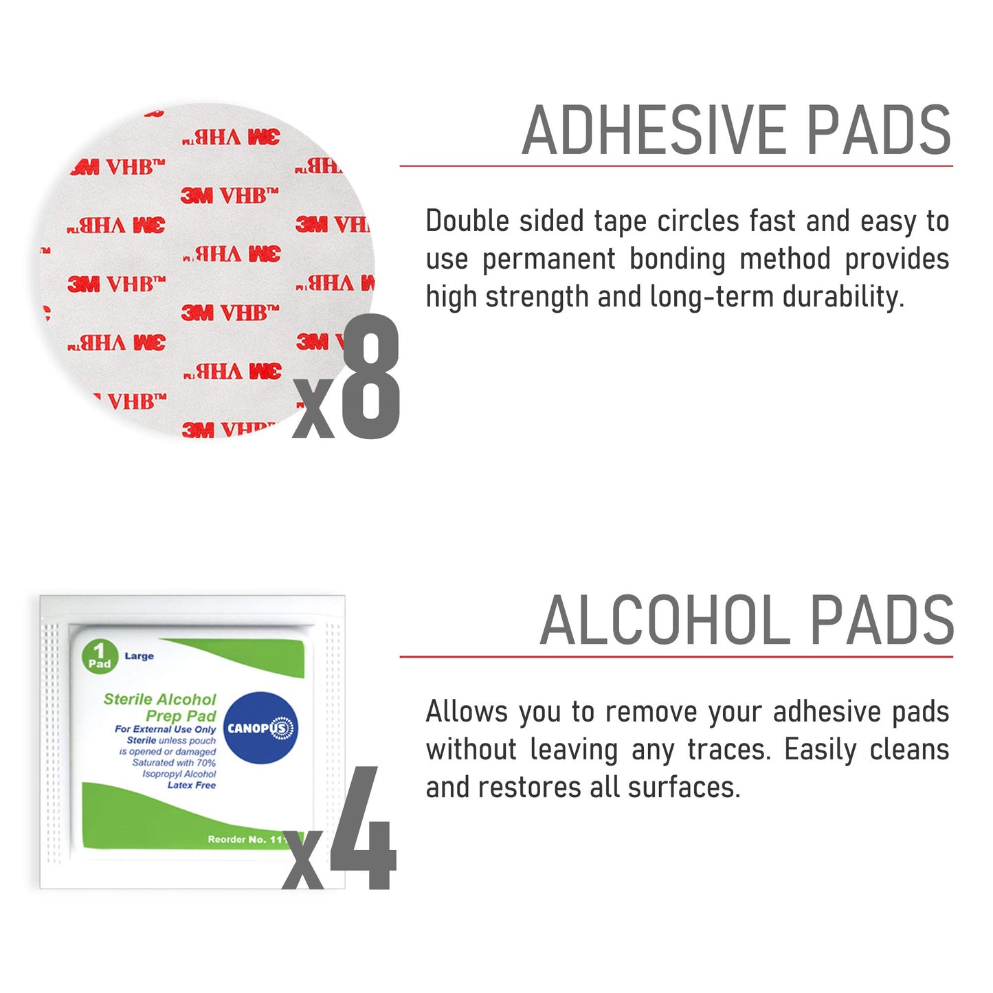 CANOPUS Sticky Adhesive Pads, 4941 Discs, 3.2” Diameter Circles, Double Sided Acrylic Pads to Mount Phone Holders GPS Socket or Toys to Dashboards