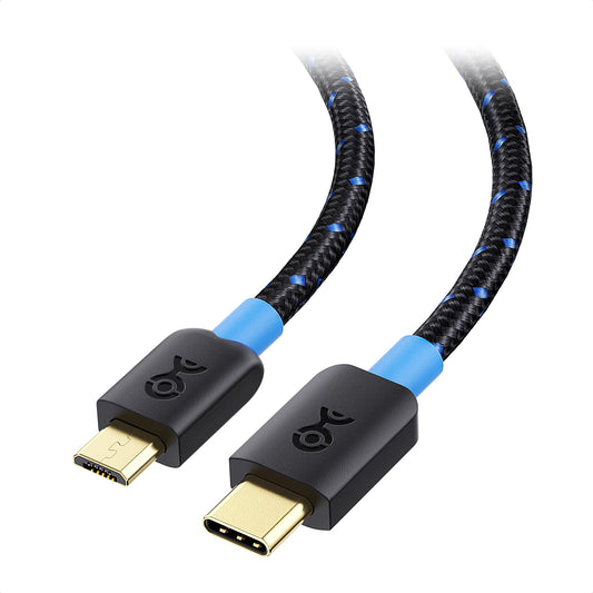 Cable Matters Braided USB C to Micro USB Cable - 3.3ft, [3A/15W Charging, 480Mbps Data] MicroUSB to USBC Cable, Micro-B 2.0 Cord for Game Controller