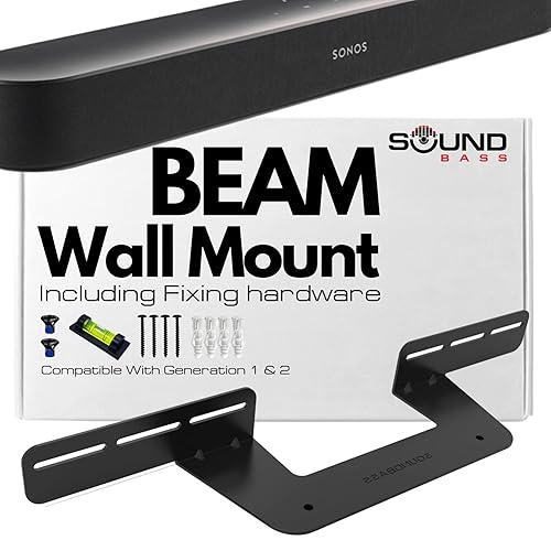 Sound Bass Soundbar Mount for Sonos Beam Compatible with Generation 1 & 2 Sonos Beam Sound Bar Includes All Necessary Mounting Hardware, Mounts